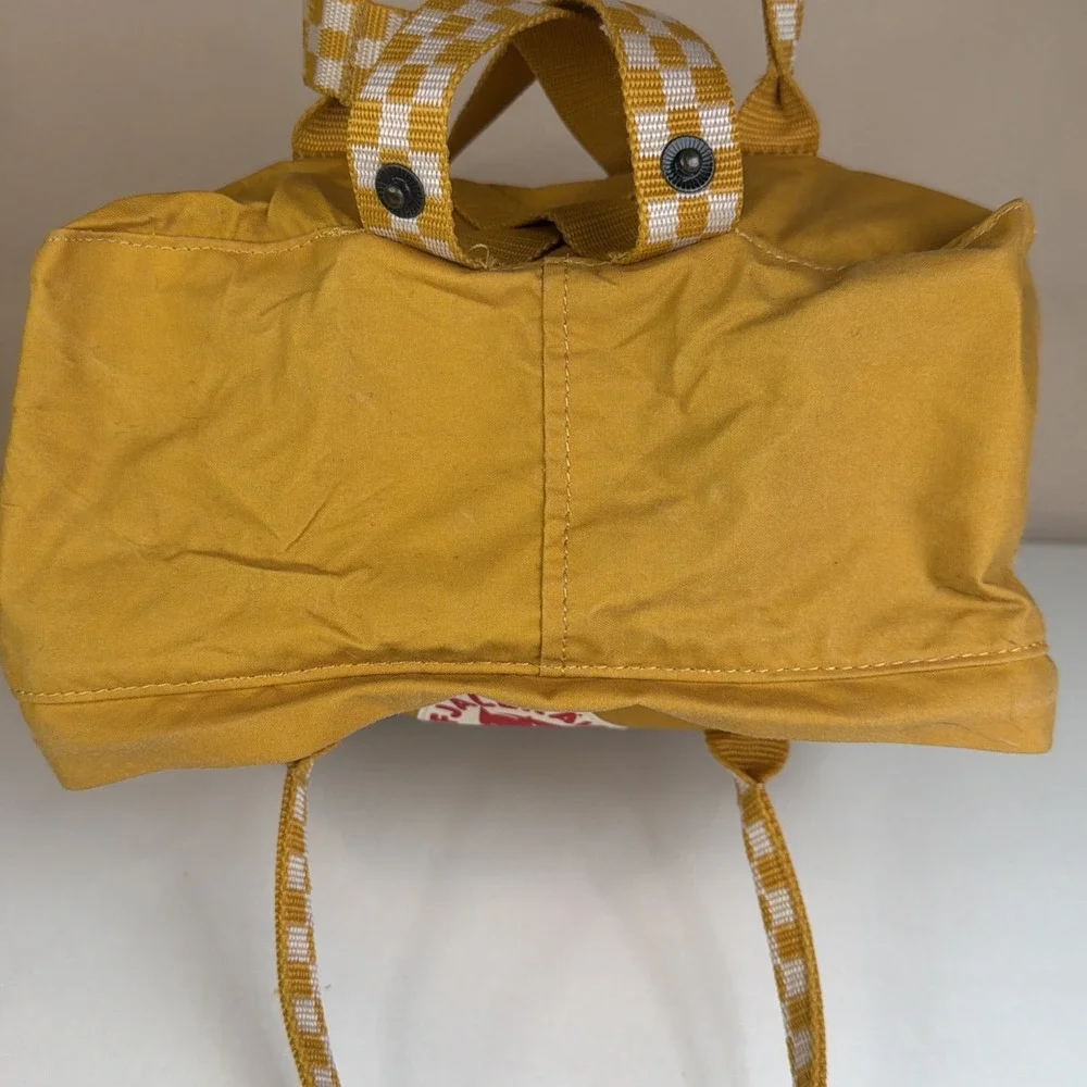 Fjallraven Kanken Checkered Backpack Ochre chess pattern Yellow